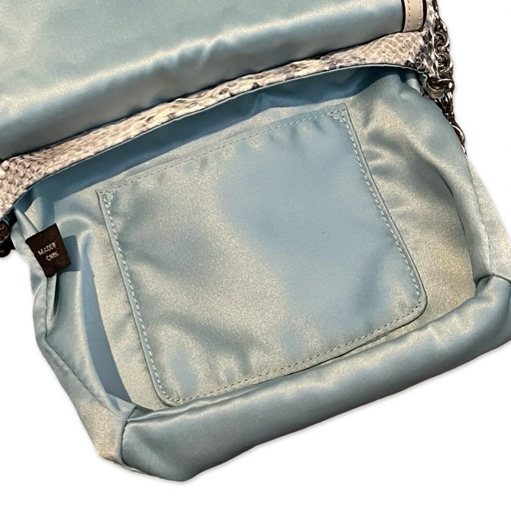 Coach Kristin Python-Embossed Metallic Leather Crossbody Purse / Clutch - Picture 7 of 10